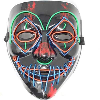 Luminoso asustadizo de la mascarilla de Halloween LED del multicolor en la oscuridad