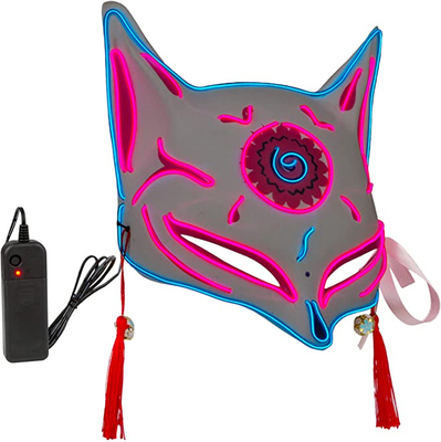 Halloween LED enciende para arriba la máscara del Fox para el animado japonés de los niños de los adultos