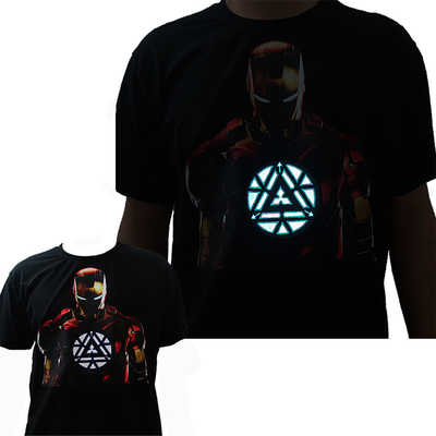 Ropa luminosa suave LED de la camiseta luminescente de la iluminación del EL