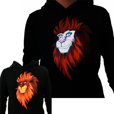 Camiseta que destella de los pares LED con el algodón 100% de Lion Pattern Unisex