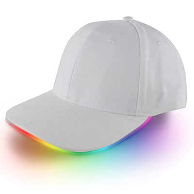 Encienda para arriba la tira ajustable del velcro del multicolor de los sombreros de béisbol del LED