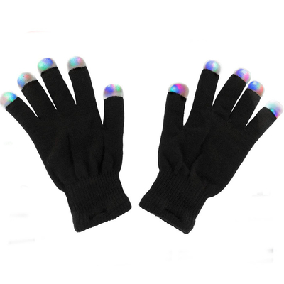 Yema del dedo luminosa de 3 de los colores LED guantes de la luz que destella para el partido del delirio
