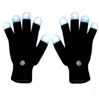 La yema del dedo enciende para arriba guantes de la mano del LED que el RGB colorea 6 modos que destellan para los adultos