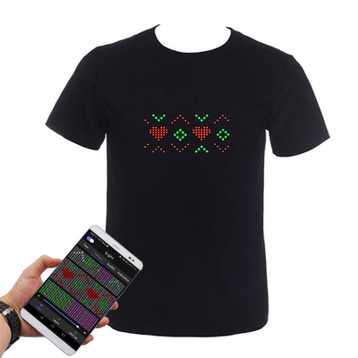 Bluetooth Smart LED que enciende la palabra móvil de Prgrammable del control del APP de la camiseta
