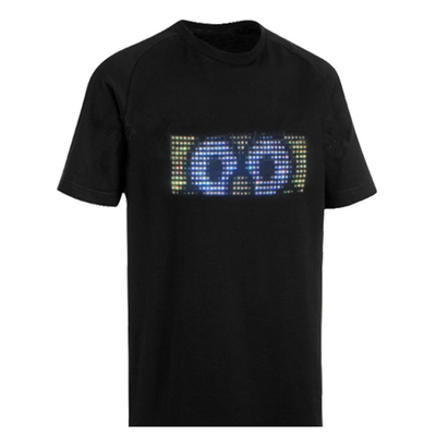LED programable que enciende unisex recargable del control USB del App de la camiseta