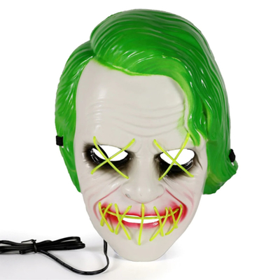 El comodín verde Halloween llevó para arriba la máscara ligera para el partido Cosplay de la mascarada