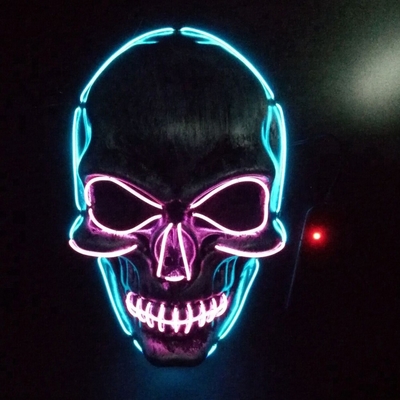 Enciéndase encima del color de la mascarilla de Halloween LED del alambre del EL DC3V 10 opcional
