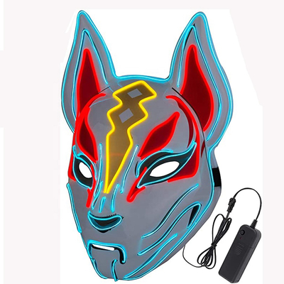 El Fox deriva la mascarilla de Halloween LED se enciende para arriba para el partido del juego de Cosplay