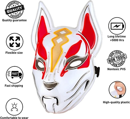 El Fox deriva la mascarilla de Halloween LED se enciende para arriba para el partido del juego de Cosplay