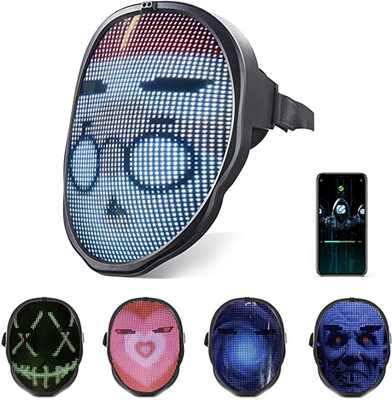 La mascarilla elegante del App LED de Bluetooth Smartphone que brilla Cosplay facial se enciende para arriba