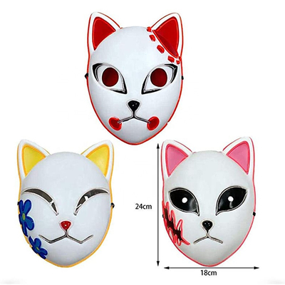 La mascarilla japonesa del animado LED del asesino del demonio de Halloween se enciende para arriba para Cosplay