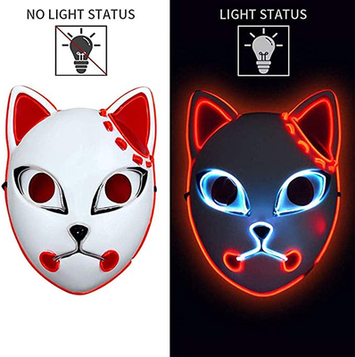 La mascarilla japonesa del animado LED del asesino del demonio de Halloween se enciende para arriba para Cosplay
