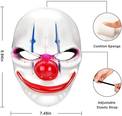 Modos que destellan ajustables de la mascarilla de Scary Halloween LED del payaso 3