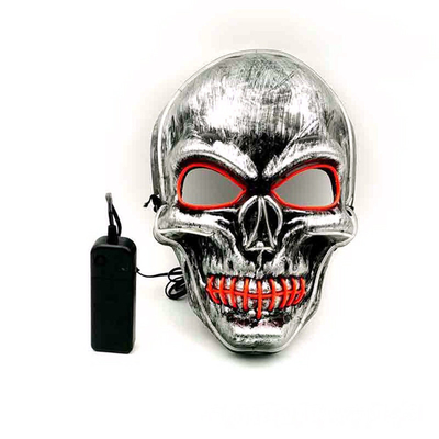 Del cráneo de la luz mascarilla asustadiza de Halloween LED para arriba ajustable para los adultos
