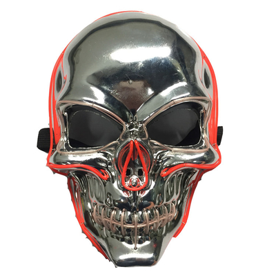 Mascarilla completa ligera del esqueleto asustadizo de Halloween para arriba que brilla intensamente en el oro oscuro de los adultos