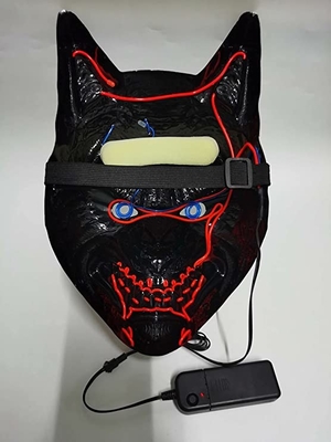Mascarilla de Wolf Animal Scary Halloween LED para las mujeres de los hombres que brillan intensamente en la oscuridad