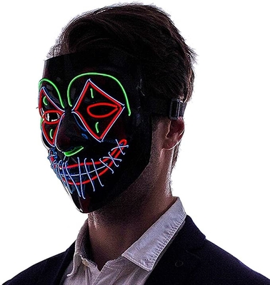 Luminoso asustadizo de la mascarilla de Halloween LED del multicolor en la oscuridad