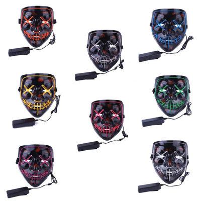 La cara llena luminosa de la mascarilla del LED Halloween LED se enciende para arriba para los adultos