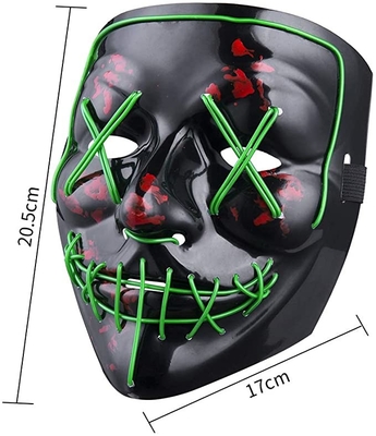 La cara llena luminosa de la mascarilla del LED Halloween LED se enciende para arriba para los adultos