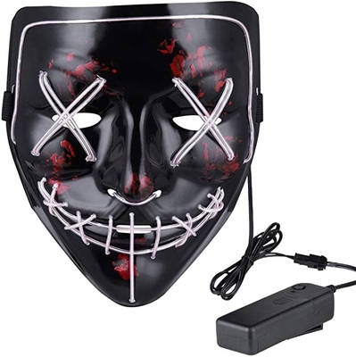 La mascarada enciende para arriba la máscara de la purgación de Halloween luminosa con 10 colores de la diferencia