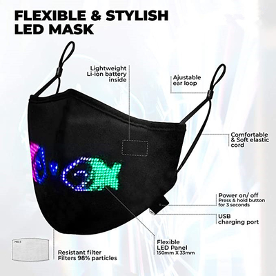 Mascarilla programable de los adultos LED