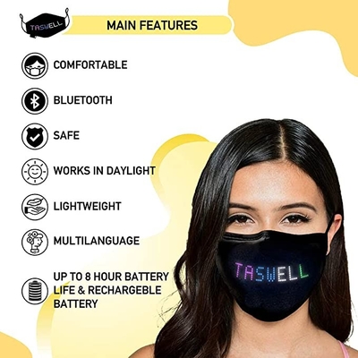 Encienda la mascarilla del partido del delirio para arriba que brilla intensamente LED APP programable