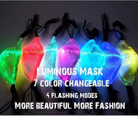El LED se enciende encima de color de la mascarilla 7 enciende brillar intensamente recargable del USB en la oscuridad