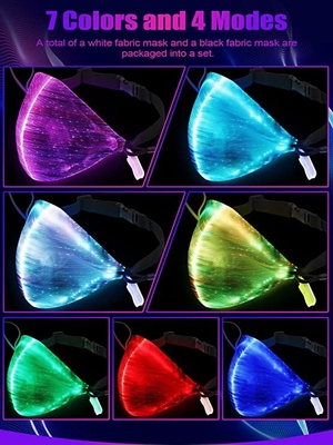 El multicolor luminoso de la mascarilla del delirio del LED enciende para arriba destellar en la noche