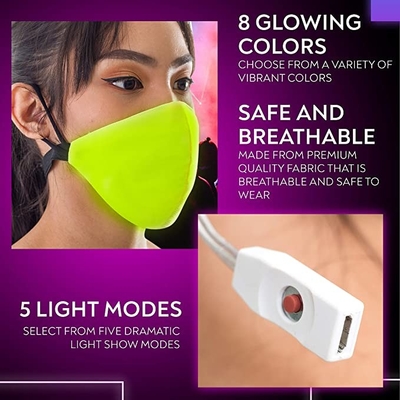 Colores claros programables de la mascarilla de la fibra óptica LED 7 5 modos que destellan