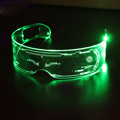 Vidrios del visera del Cyberpunk LED con 7 colores y acrílico futurista de 3 modos