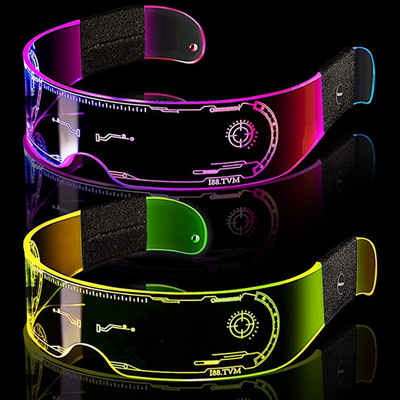Vidrios luminosos del estilo futurista LED 7 colores 4 modos para los adultos