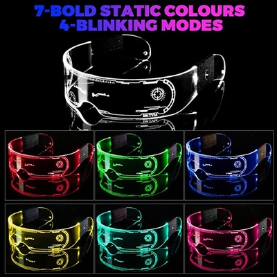 Vidrios luminosos del estilo futurista LED 7 colores 4 modos para los adultos