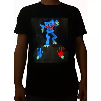 LED flexible que enciende la luz de suavidad de la camiseta encima de brillar intensamente negro