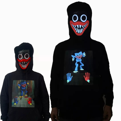 LED flexible que enciende la luz de suavidad de la camiseta encima de brillar intensamente negro
