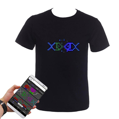 Control LED del APP que enciende recargable programable de Bluetooth de la camiseta