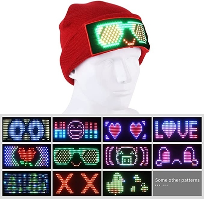 Editable unisex del casquillo de Beanie Hat Bluetooth APP DIY LED Smart de la exhibición
