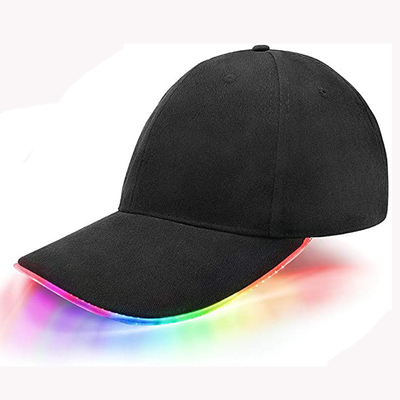 Sombrero que destella unisex CR2016 del color de las gorras de béisbol 7 del LED que brilla intensamente