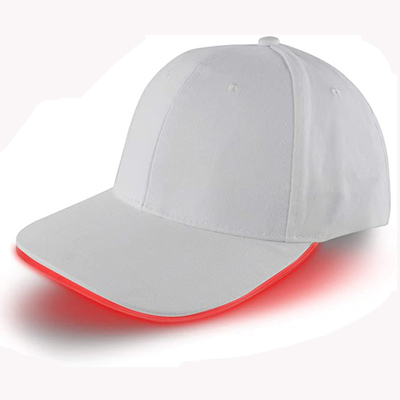 Sombreros luminosos de las gorras de béisbol del LED con el color blanco de las luces rojas
