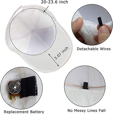 Encienda para arriba la tira ajustable del velcro del multicolor de los sombreros de béisbol del LED