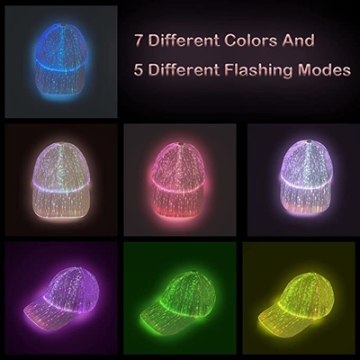 7 sombreros que destellan luminosos de las gorras de béisbol de las luces LED del color para el disco del partido