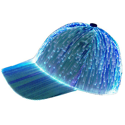 Junte la recarga de los casquillos USB de la fibra óptica de los sombreros del LED que destella que brilla intensamente