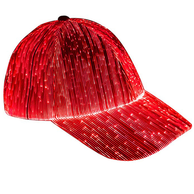 La fibra óptica llevada luminosa de las gorras de béisbol que brilla intensamente enciende para arriba los sombreros recargables