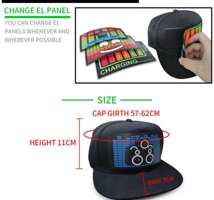 El sonido desmontable de las gorras de béisbol de la pantalla LED activó destellar