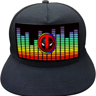Sombreros luminosos de la animación de las gorras de béisbol del control LED de la voz ajustables