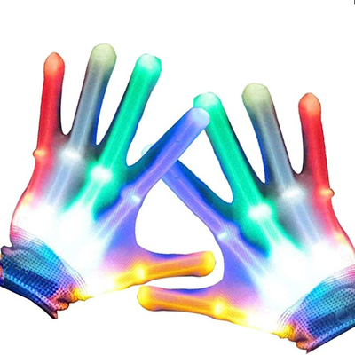 Regalo luminoso del LED de los guantes multicolores de la luz buen para el blanco de los niños