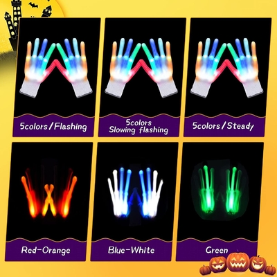 La Navidad del partido iluminó la luz del LED encima de guantes con 5 colores 6 modos