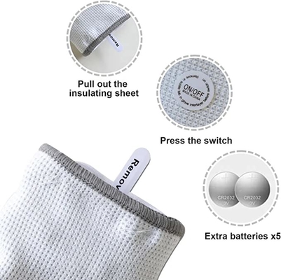 Los guantes blancos de la luz del LED para los adultos 5 de los niños colorean 6 modos ligeros