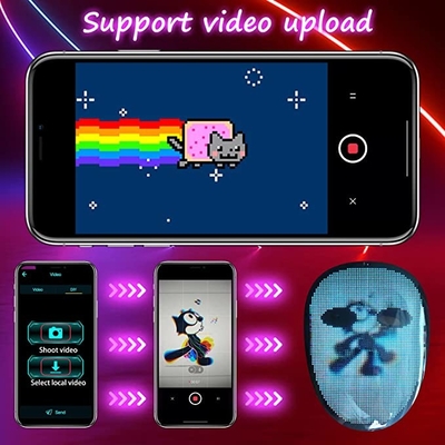 Cara que transforma los vídeos programables de la imagen del GIF de la máscara del LED Digital