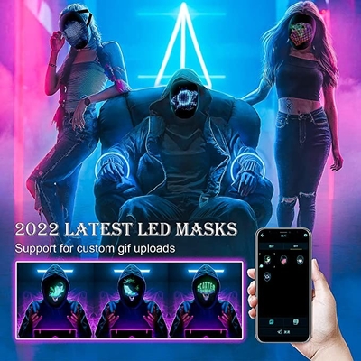 El App brillante Halloween llevó la cara de la máscara con carga por teletratamiento y el vídeo del juego para el partido hace publicidad