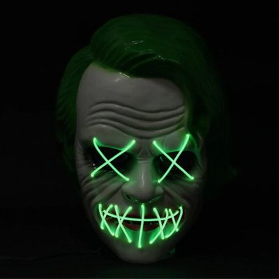 El comodín verde Halloween llevó para arriba la máscara ligera para el partido Cosplay de la mascarada
